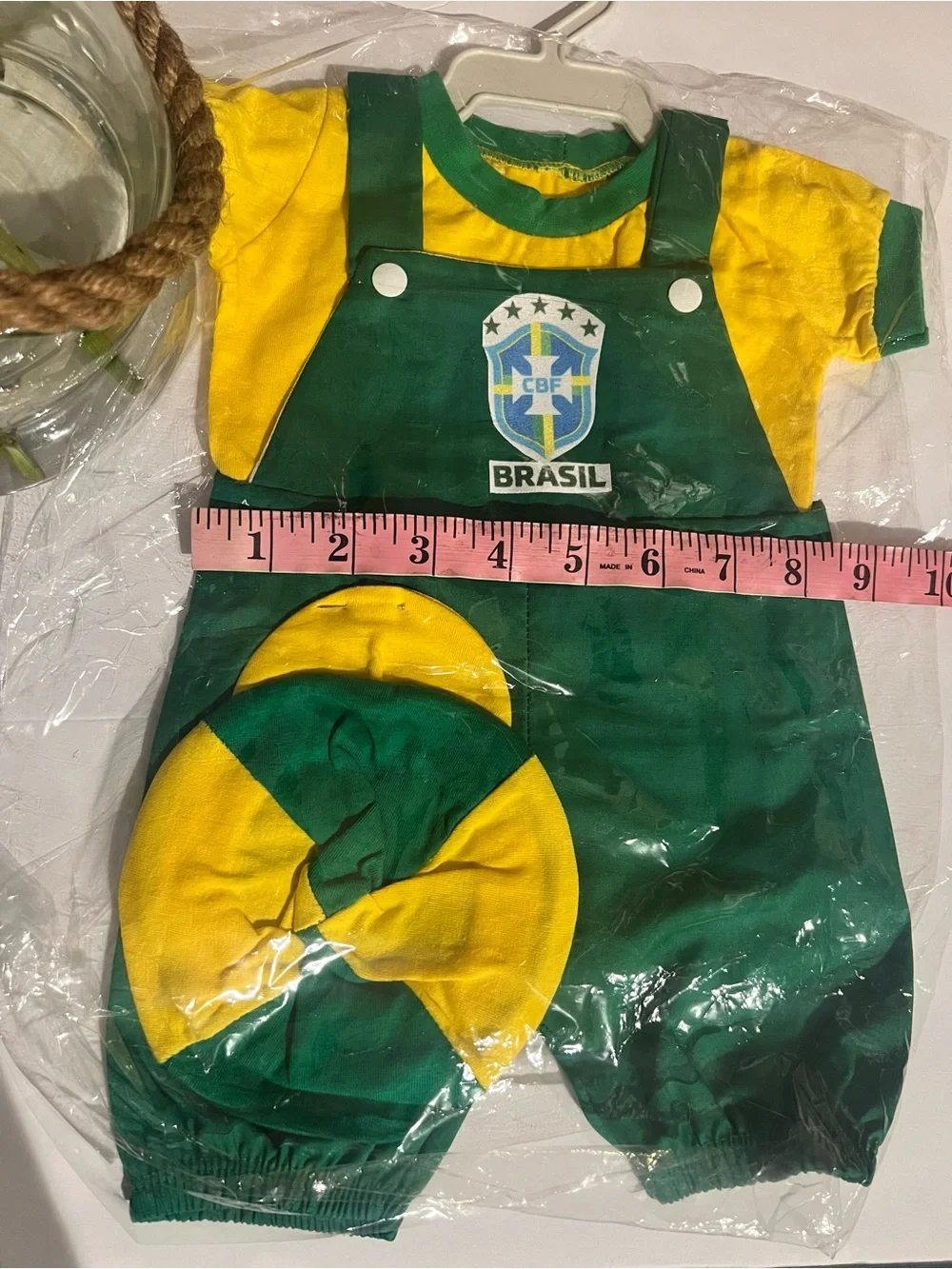 Brasil Green & Yellow Baby Diaper Cover Overalls